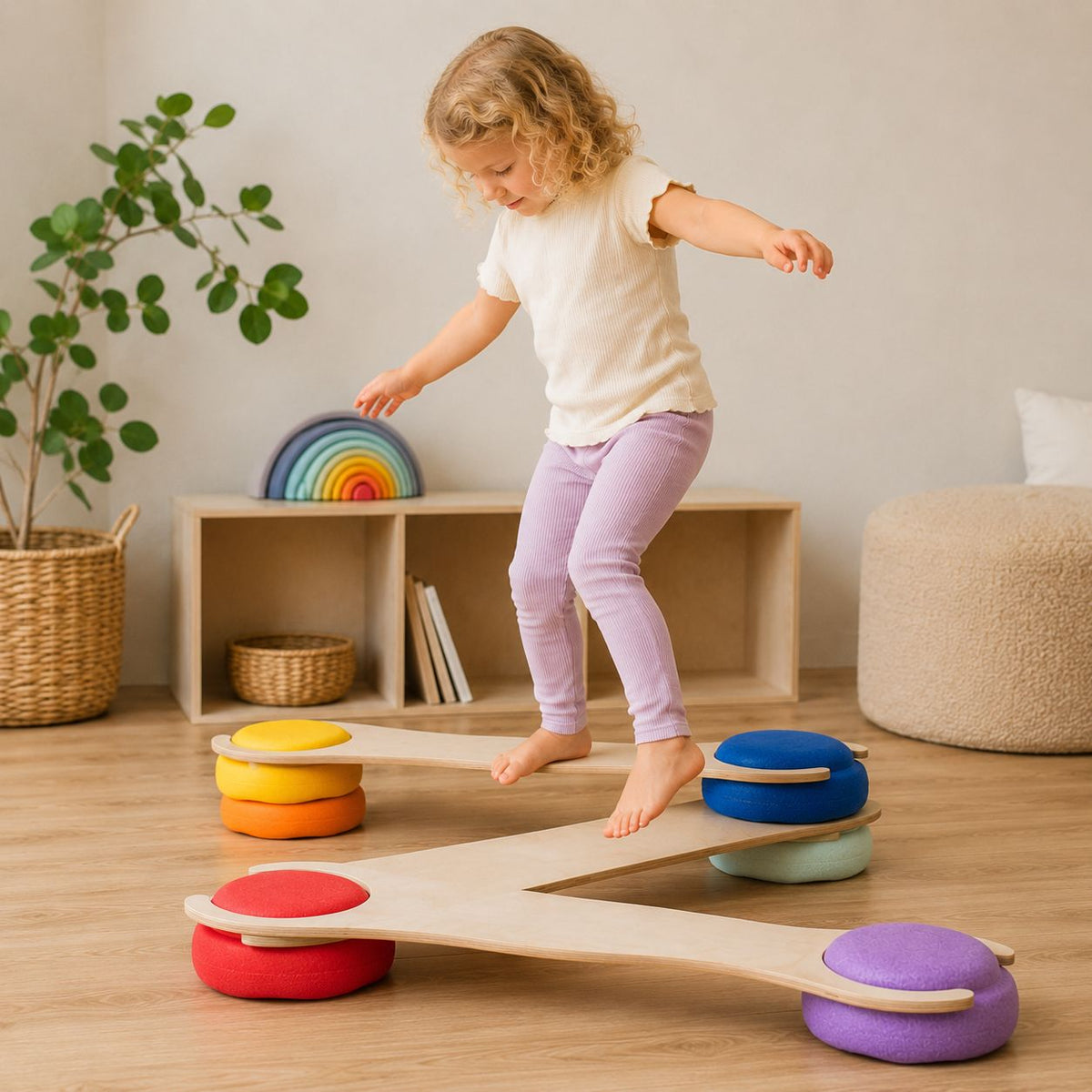 Bewegung bei Kindern fördern mit Balance Board und Stapelsteinen – Motorik und Gleichgewicht spielerisch trainieren