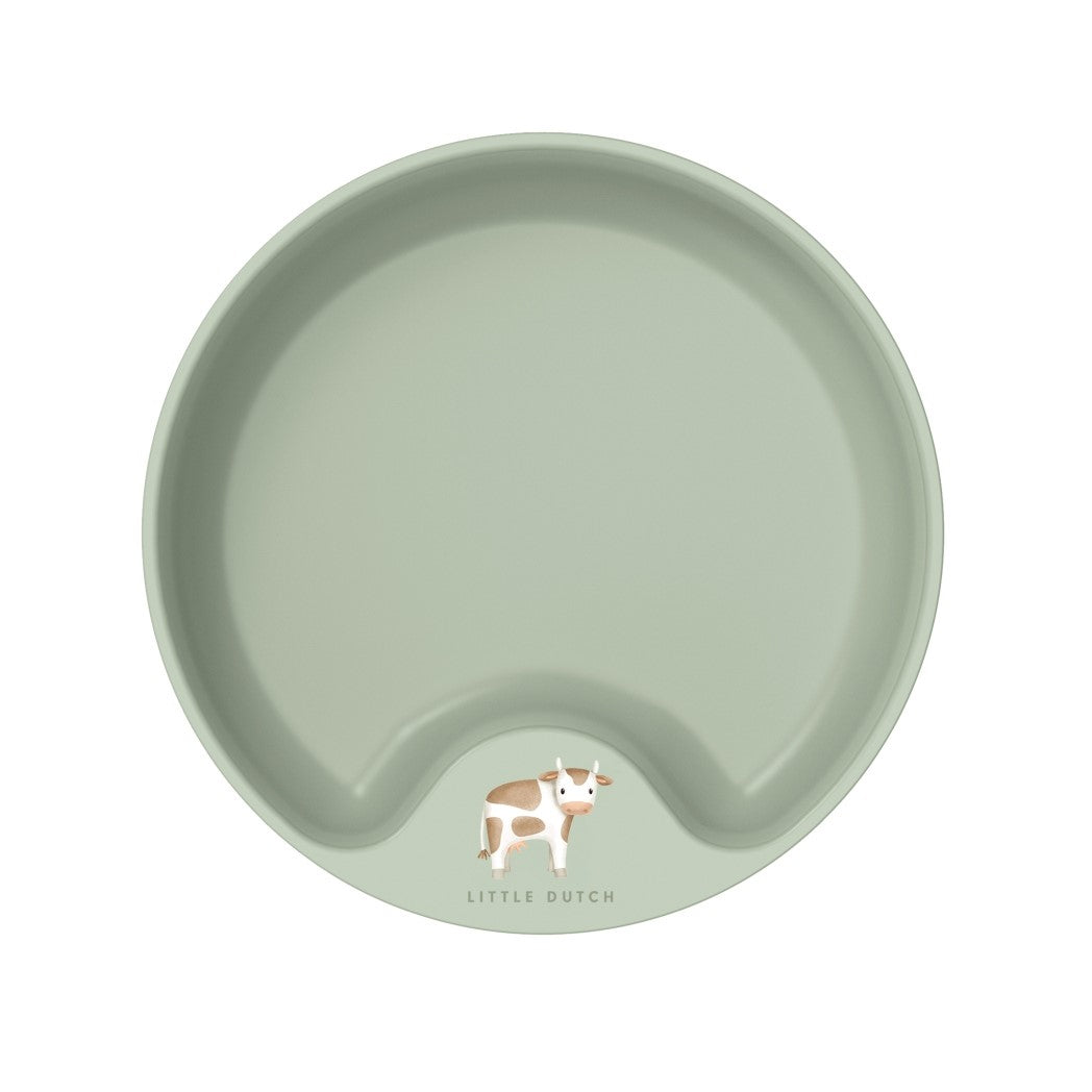 Assiette d'apprentissage compartimentée pour bébé pour une alimentation autonome - Litte Farm | Little Dutch x Mepal
