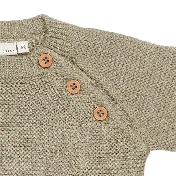Strick-Strampler Sailors Bay Olive | Little Dutch