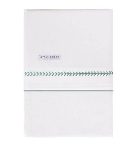 Crib sheet embroidered branch 70 x 110 cm, mint | Little Dutch