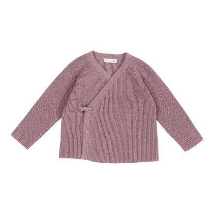Cardigan cache-cœur Essential Pure Mauve | Little Dutch