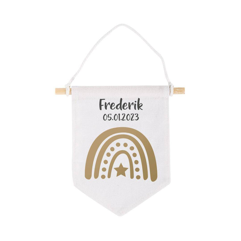Fanion en tissu avec nom 14x14 cm | Schmatzepuffer