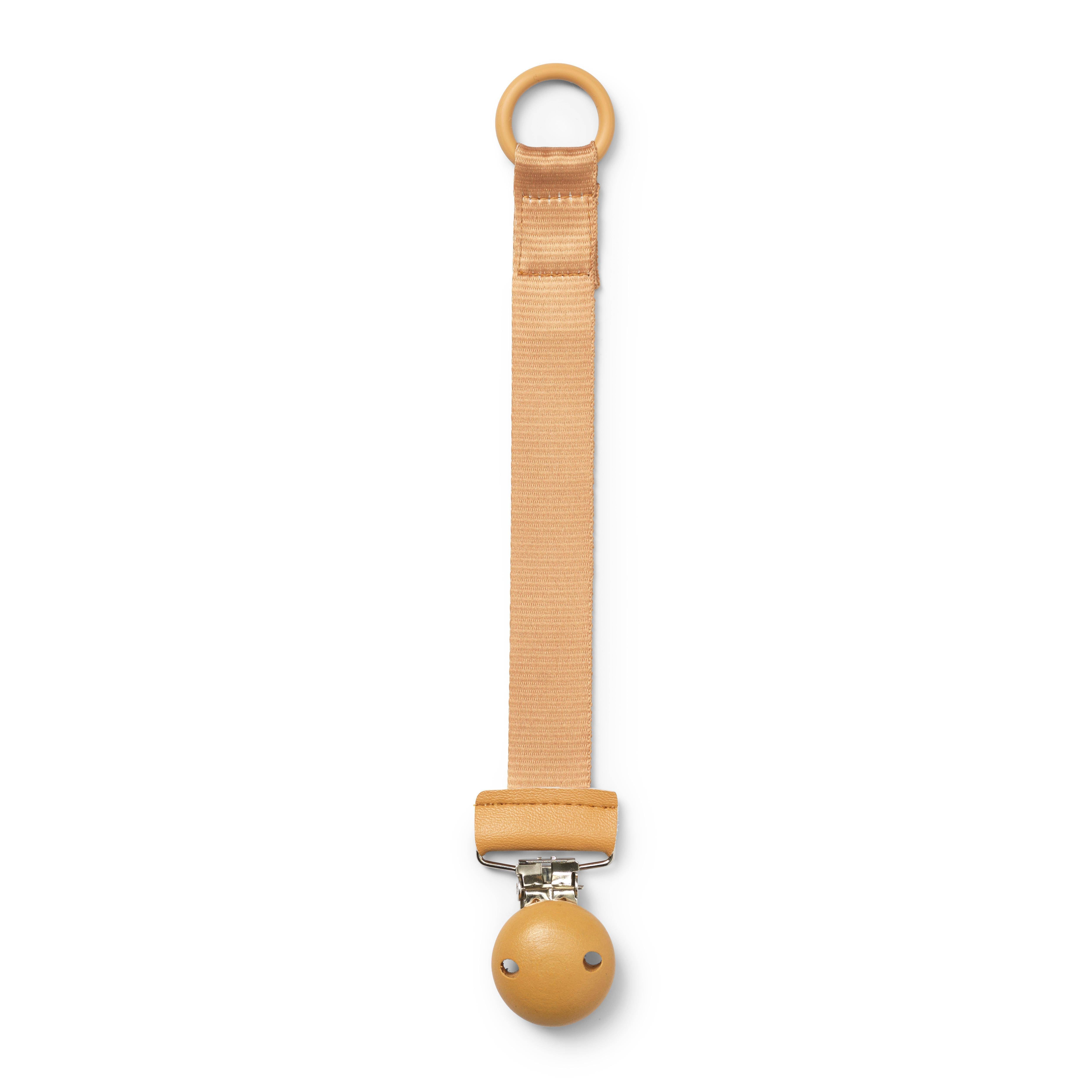 Pacifier chain with wooden detail - Gold | Elodie