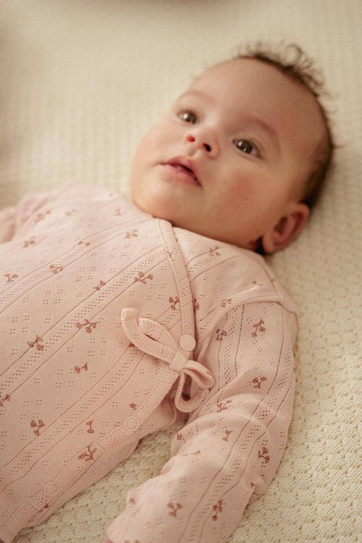Pink Baby Girls' Wrap-Around Bodysuit – soft & practical for the first few weeks