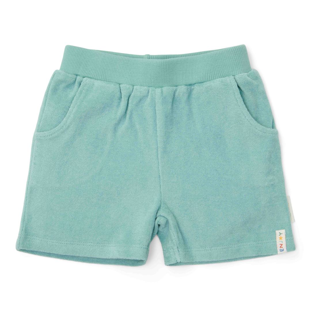 T-shirt et short Coquillages et Rayures Surf Bleu | Little Dutch