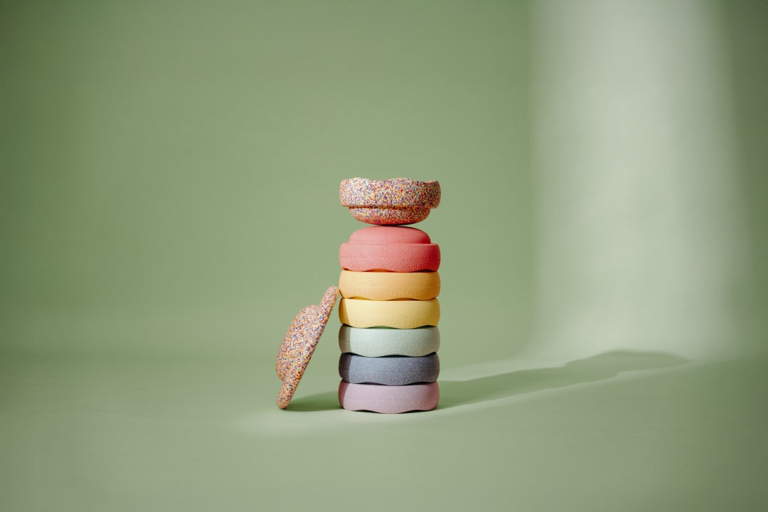 OFFER set: Free Balance Board + Stapelstein Rainbow Set complete – pastel | Stapelstein