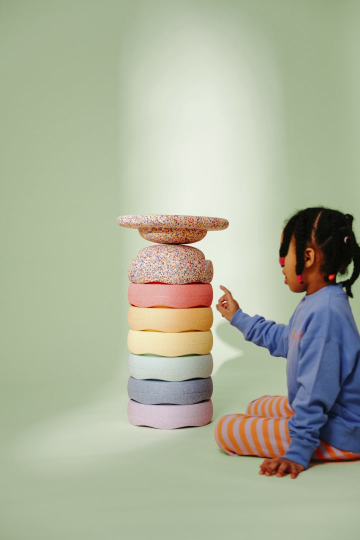 OFFER set: Free Balance Board + Stapelstein Rainbow Set complete – pastel | Stapelstein