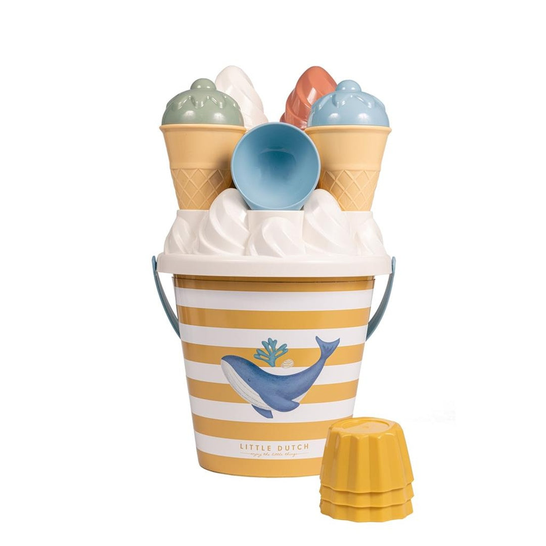 Eimer-Set Eiscreme für Kinder ab 18 Monaten – Sandspielzeug in Blau