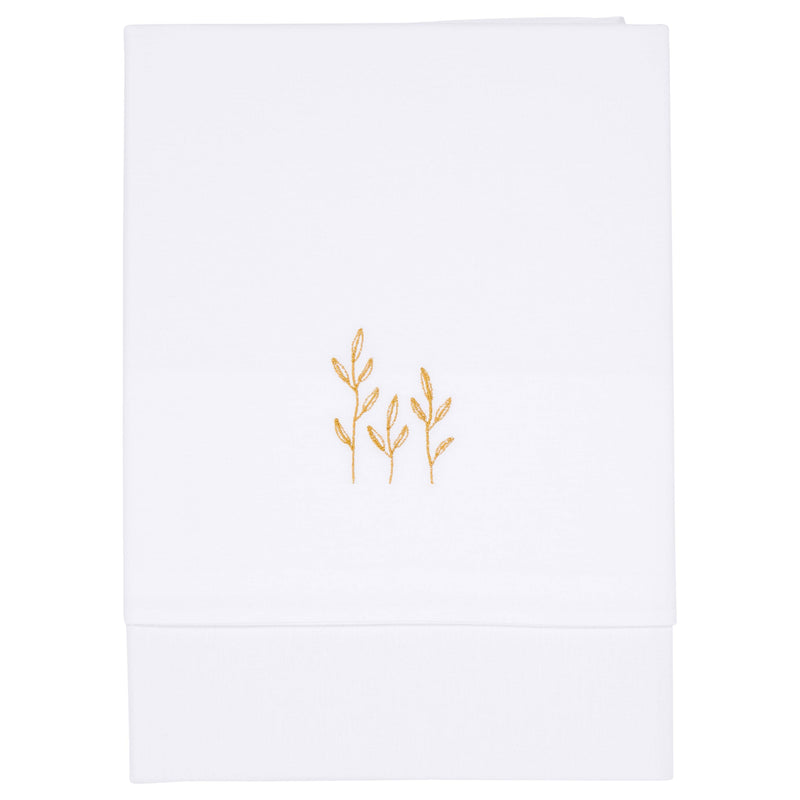 Kinderbettlaken Wild Flowers Ochre bestickt | Little Dutch