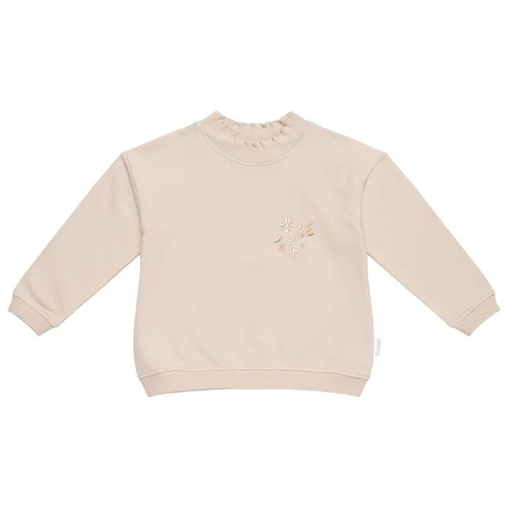 Sweat-shirt oversize à col volanté, gris poudre, 74/80 | leevje
