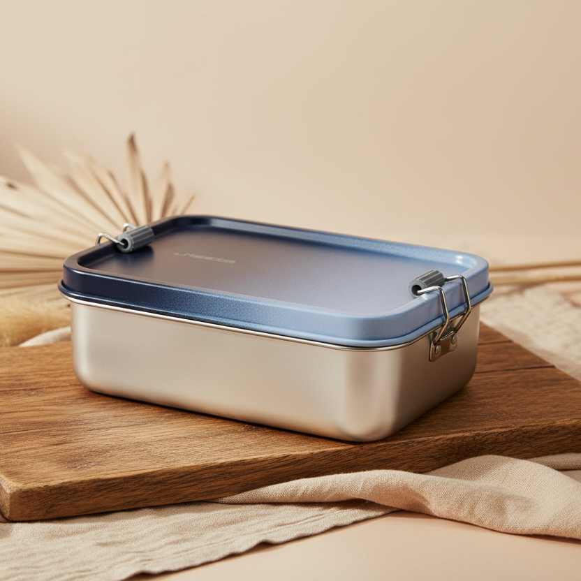 Lunch box Stainless Steel Solid dark blue/light blue | Casual