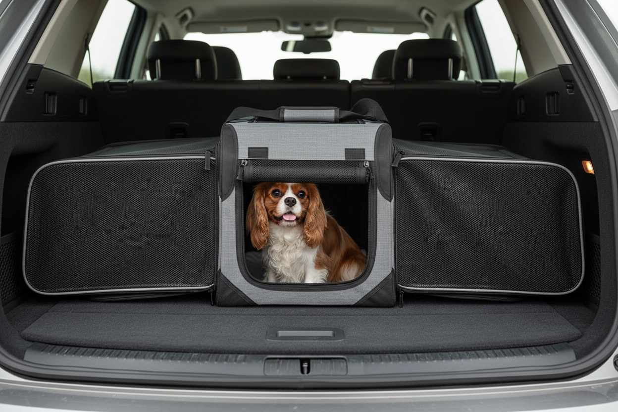 Traveller EXTEND Grau M (61×43×45 cm) – Transportbox für Katze & Hund | Nobby