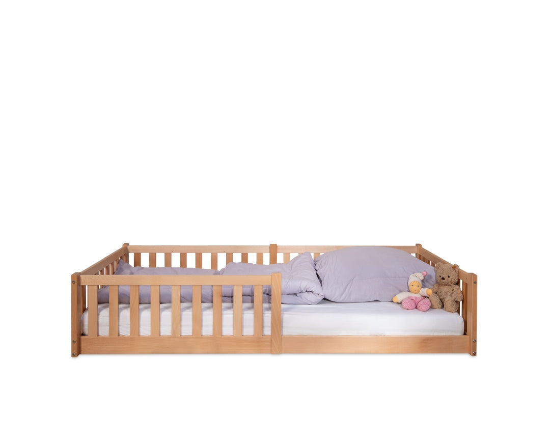 Floor bed / house bed ENNO 90x200 cm natural beech incl. optional roof | tiSsi®
