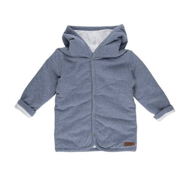 Long-sleeved jacket, size 68, reversible, ocean blue melange | Little Dutch