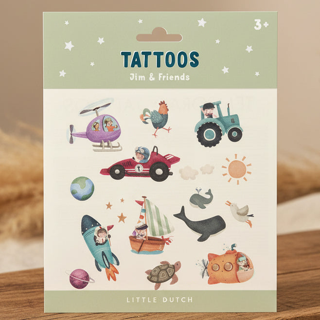Kids Tattoos Jim & Friends – Temporary Tattoos for Kids