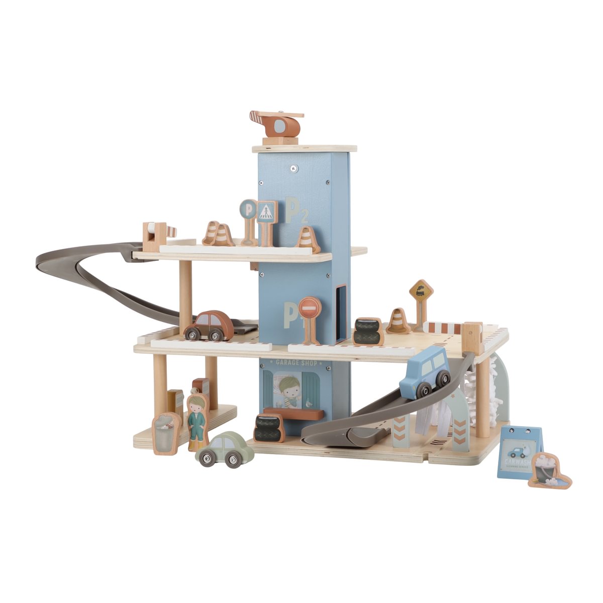 Personalized wooden train parking garage | Schmatzepuffer