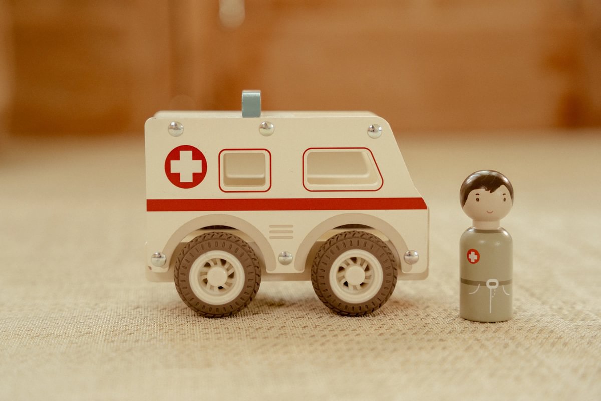 Wooden ambulance, customizable with name