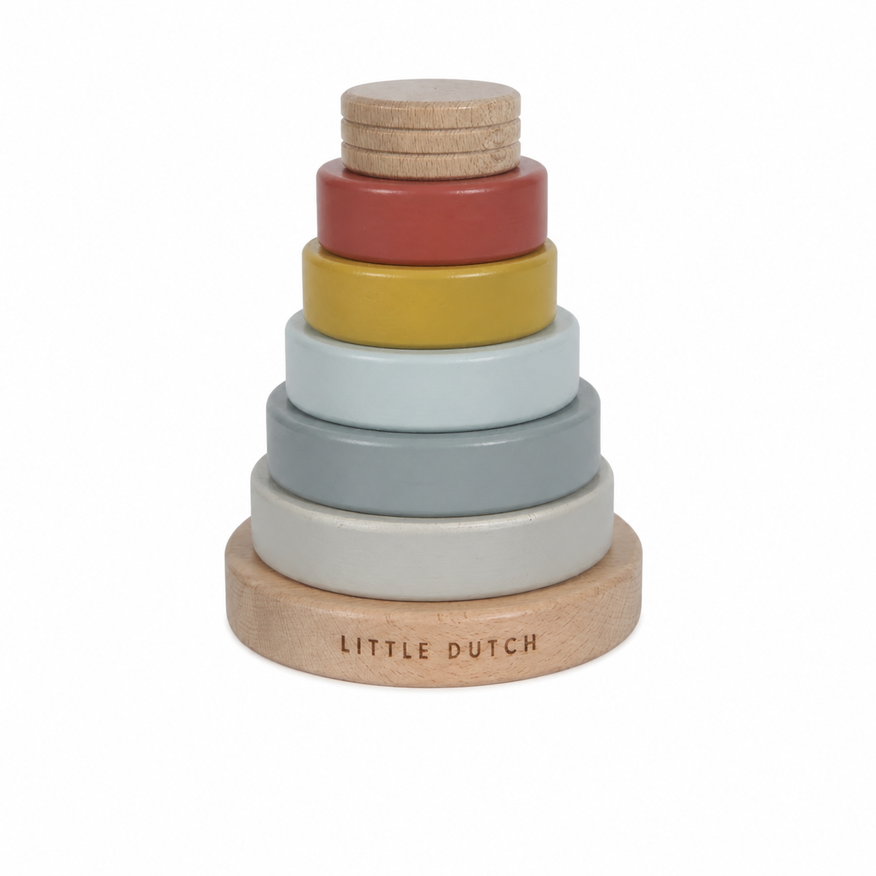Tour de pile en bois personnalisée aux couleurs naturelles pour la naissance – Jouet d'éveil en bois pour enfants
