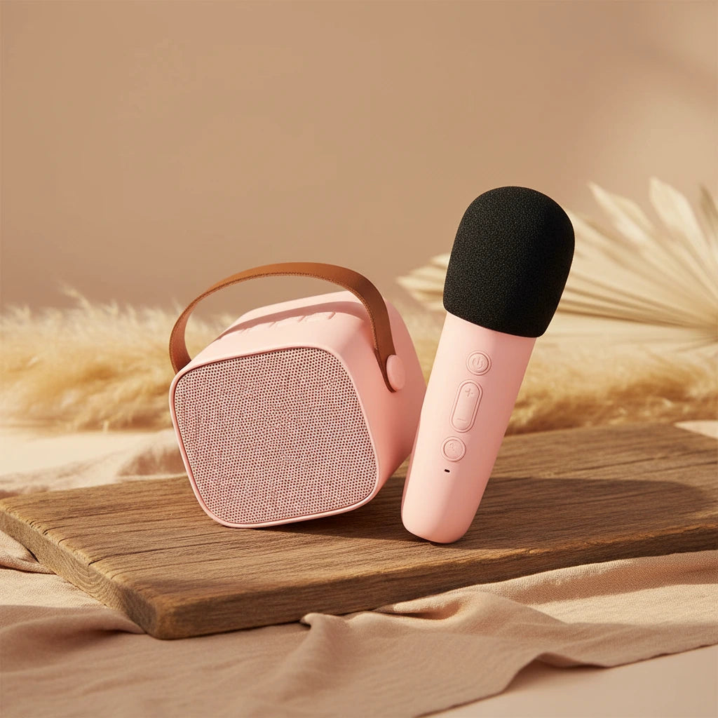 Karaoke Set - Bluetooth Speaker & Microphone Rose | Lalarma