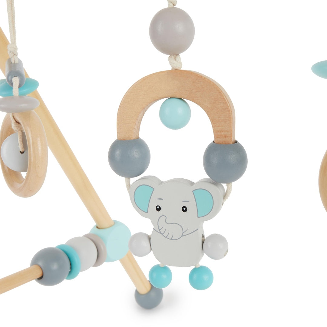 Spielbogen Elefant aus Holz für Babys | Schmatzepuffer