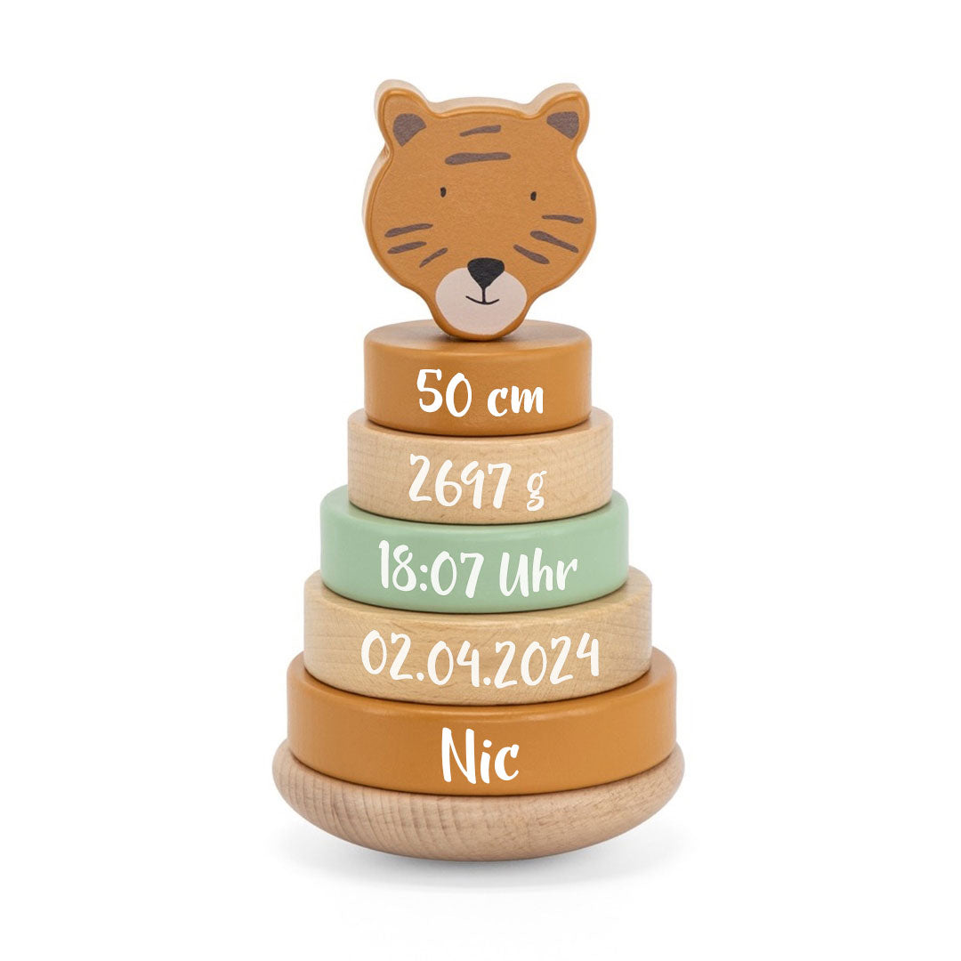 Stapelturm Holz - Herr Tiger - Zur Geburt | Trixie