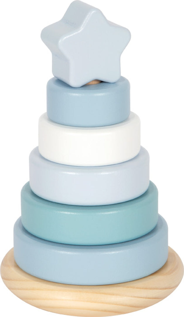 Tour de cubes personnalisée bleue - Cadeau de naissance | par Schmatzepuffer
