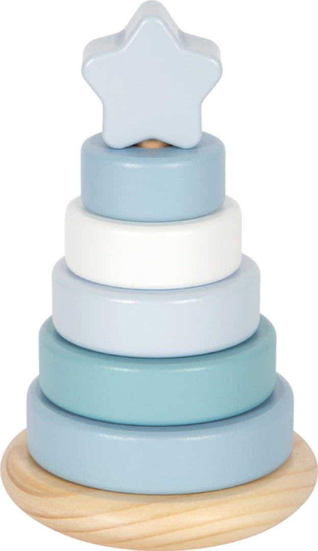Tour de cubes personnalisée bleue - Cadeau de naissance | par Schmatzepuffer