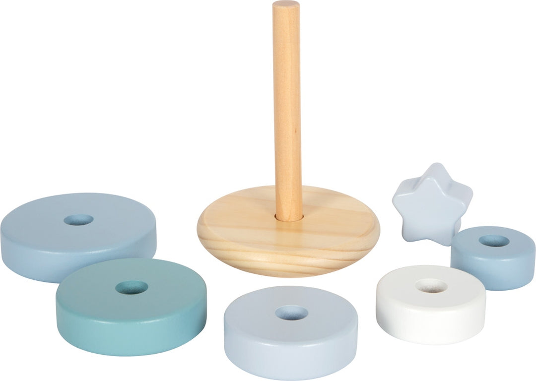 Tour de cubes personnalisée bleue - Cadeau de naissance | par Schmatzepuffer