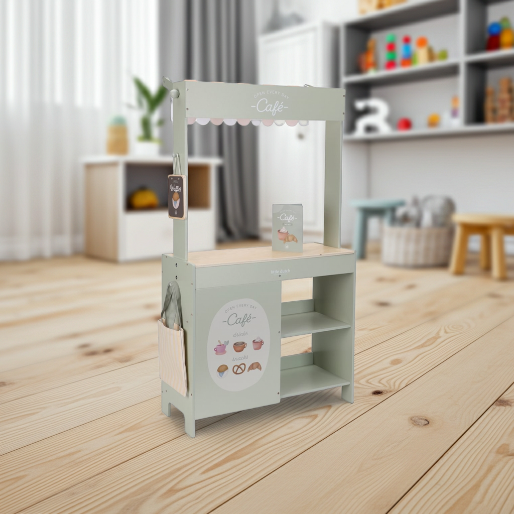 Wooden Market Stall & Café – 2-in-1 Game Stand
