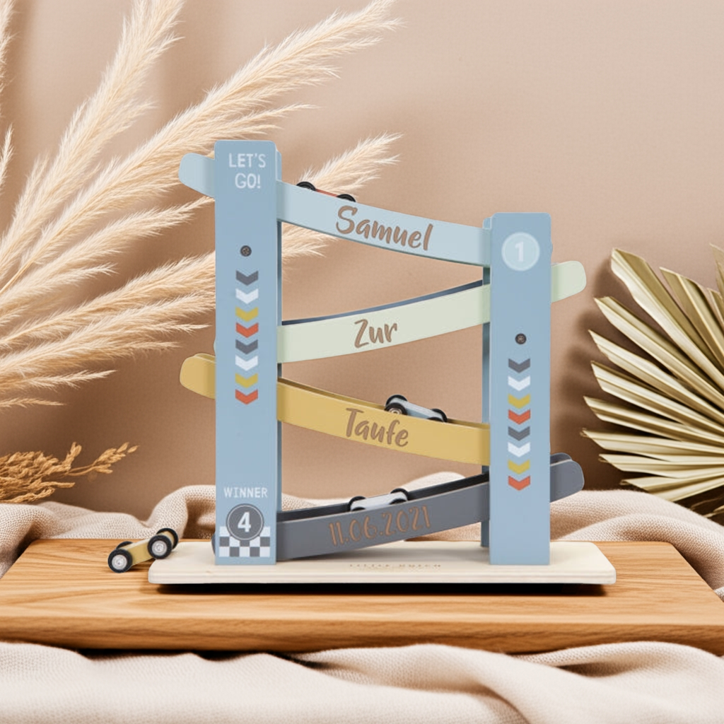 Personalisierte Kugelbahn Geschenk zur Taufe by Schmatzepuffer