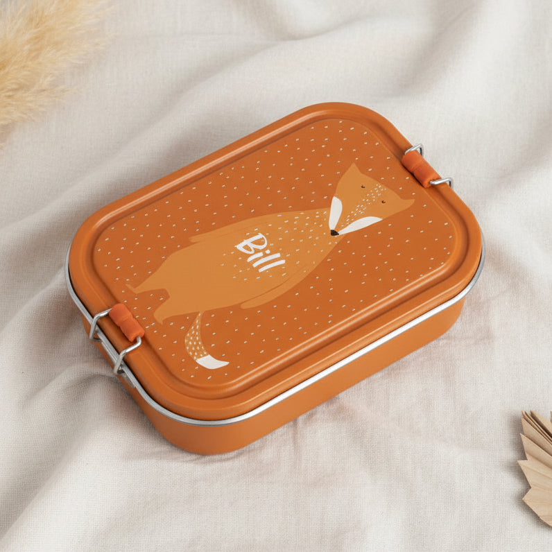 Mr. Fox stainless steel lunch box, customizable