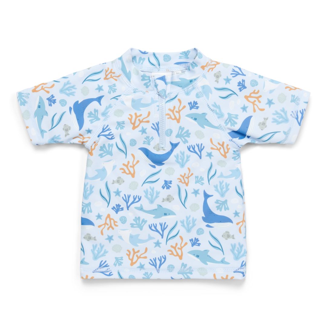 T-shirt de bain manches courtes Ocean Dreams Blue – T-shirt anti-UV pour enfants