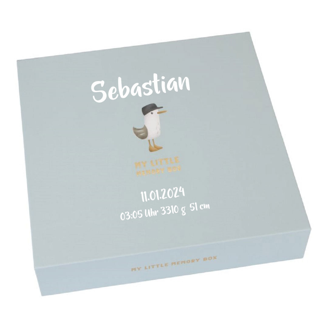 Erinnerungsbox Sailors Bay – Baby Erinnerungsbox | Geschenk zur Geburt & Taufe