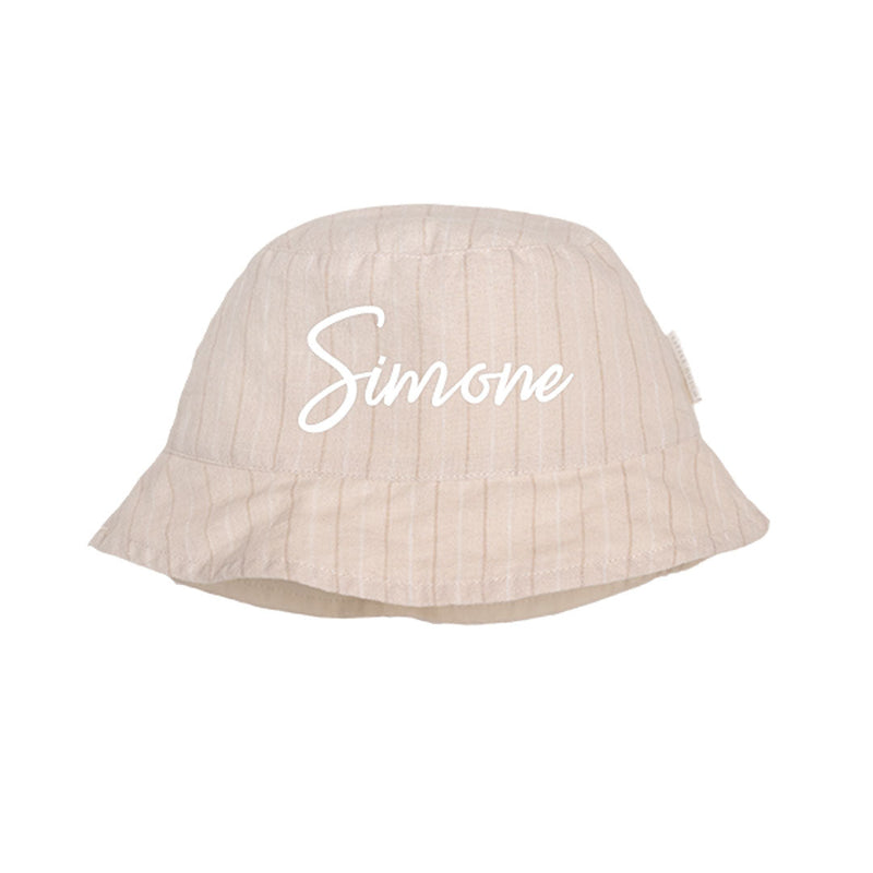 Chapeau réversible à rayures sable/beige | Little Dutch