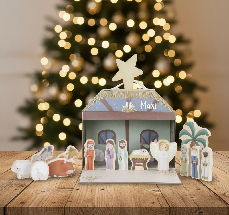 Personalized wooden nativity scene – a charming nativity play for children