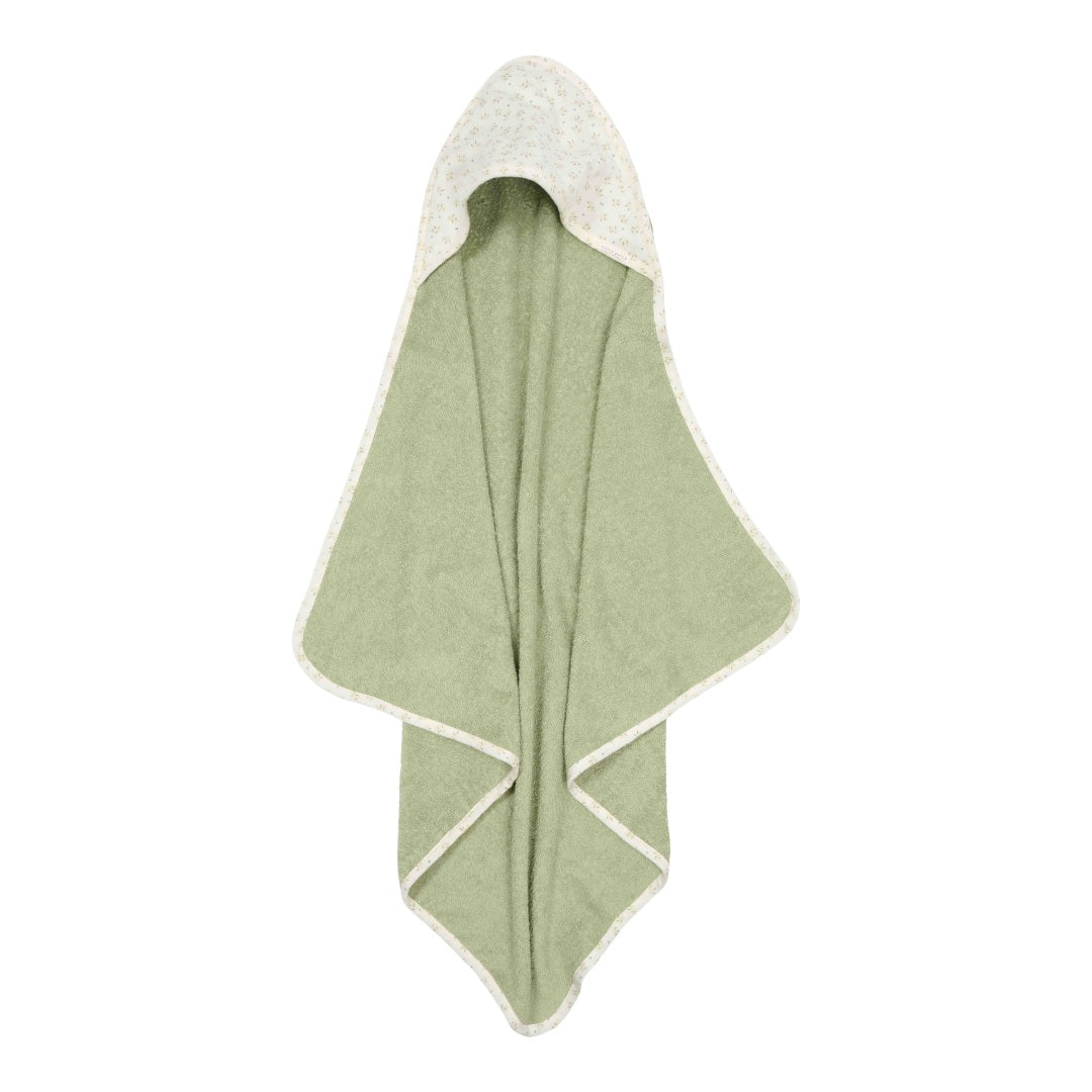 Hooded towel Blueberry Leaves 75 x 75 cm | Little Dutch