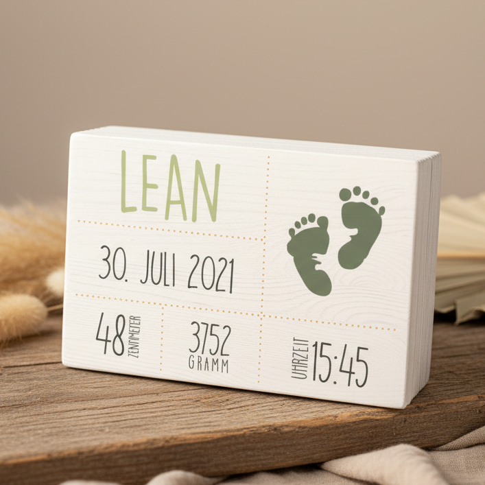 Boîte à souvenirs - Bois blanc - Cadeau de naissance | by Schmatzepuffer