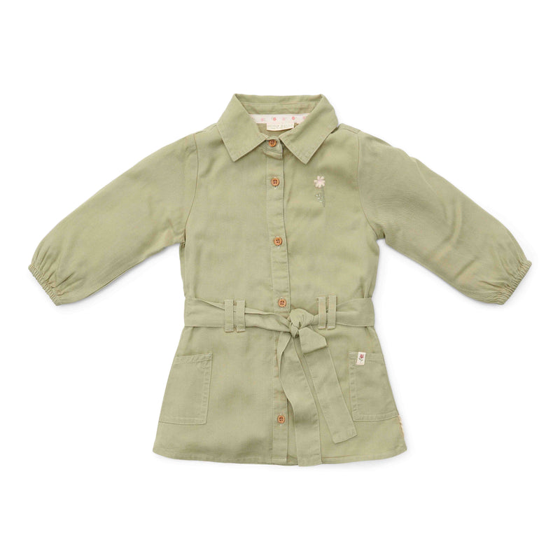 Robe manches longues verte pour bébés et enfants