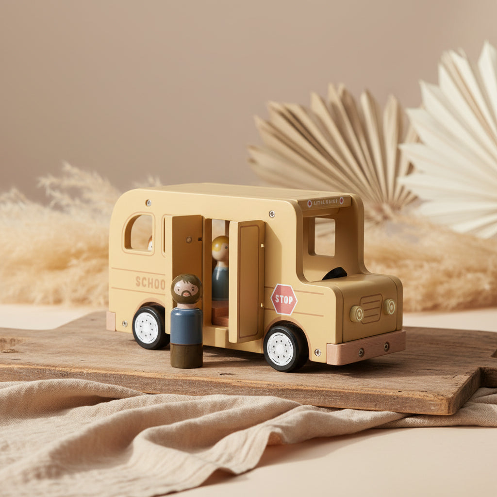 Holz-Schulbus für Kinder – fantasievolles Rollenspiel