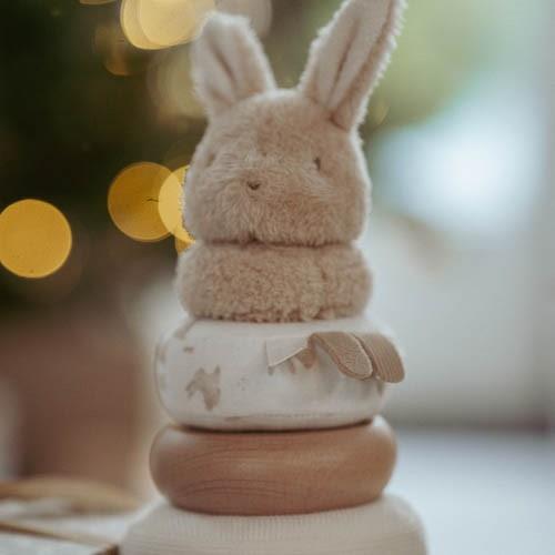 Personalized Baby Bunny Stacking Toy with Name - Birth Gift