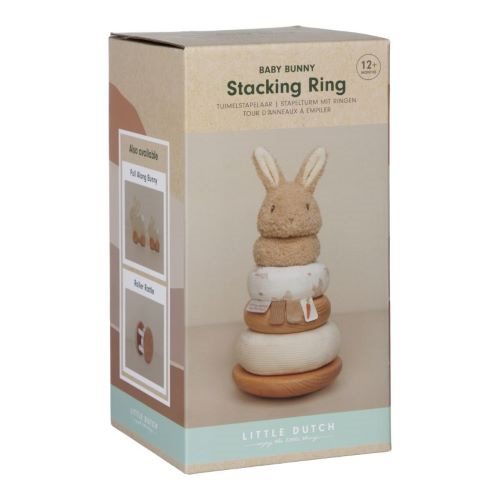 Personalized Baby Bunny Stacking Toy with Name - Birth Gift