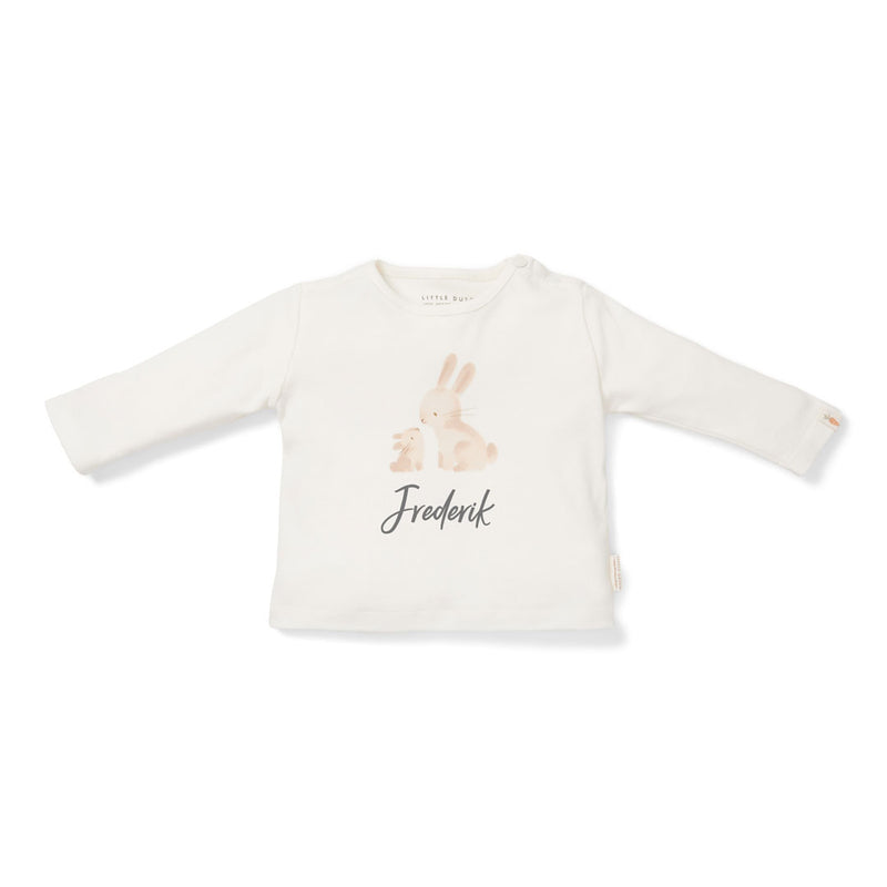 T-shirt à manches longues bébé lapin, blanc | Little Dutch
