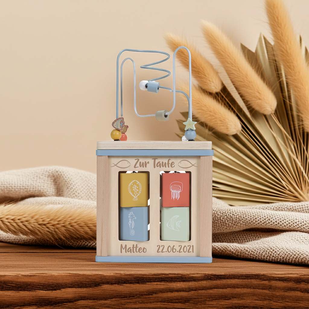 Personalized Ocean Activity Cube – Christening Gift