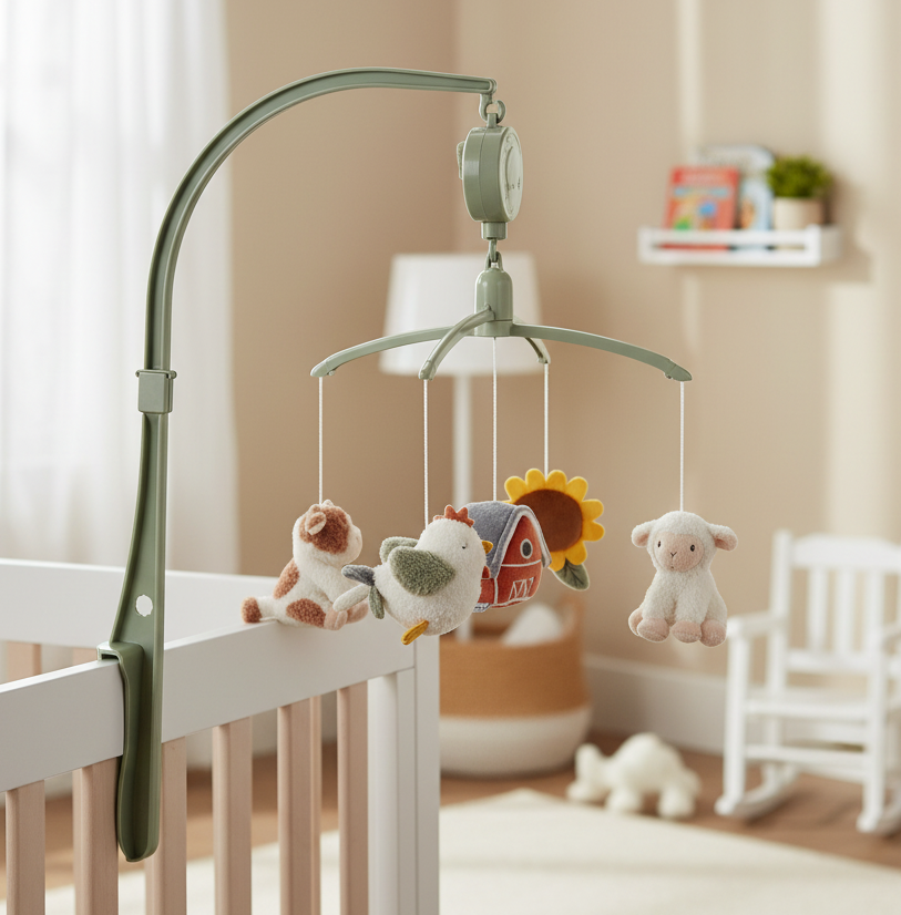 Personalized Little Farm musical mobile with name by Schmatzepuffer®