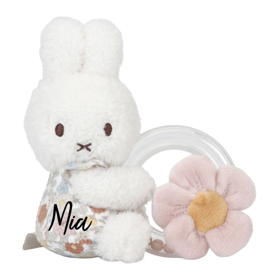 Rattle-grabbing toy rabbit vintage Little Flowers x Miffy