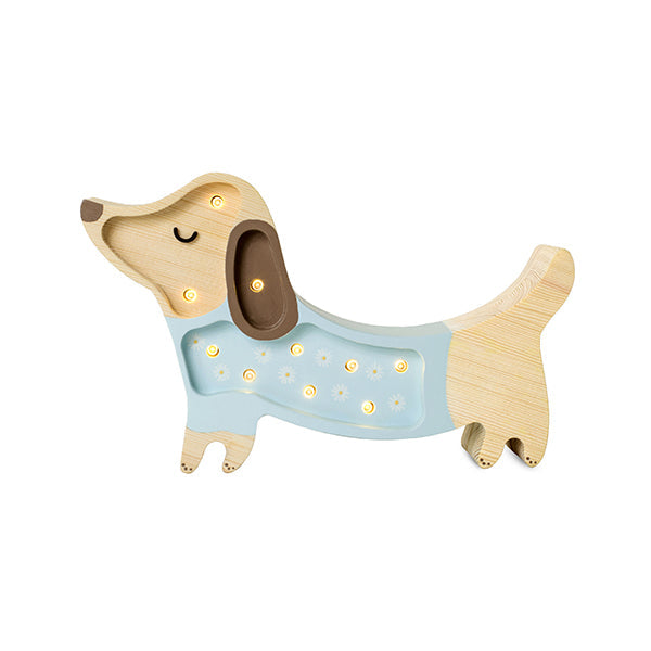 Lampe Chien Fleurs Mini, Bleu | Little Lights