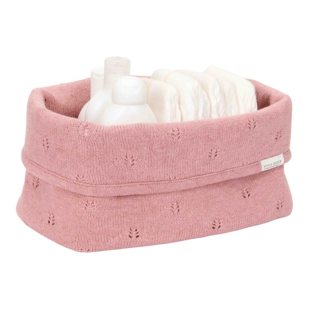 Pflegekörbchen gestickt groß - Pure Pink Blush | Little Dutch