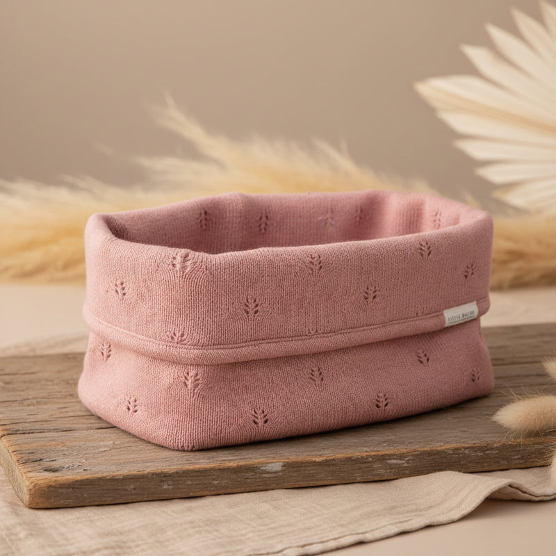 Pflegekörbchen gestickt groß - Pure Pink Blush | Little Dutch