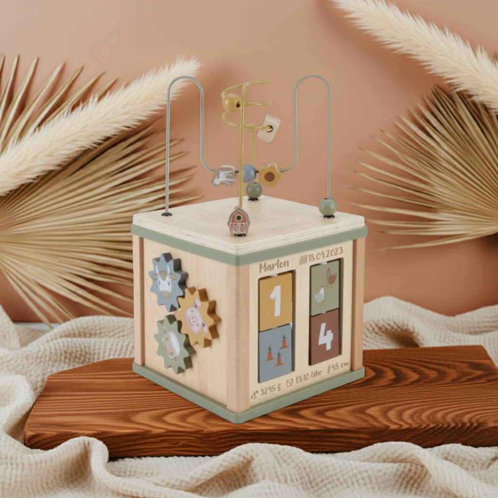 Cube d'activités Little Farm - Pour la naissance