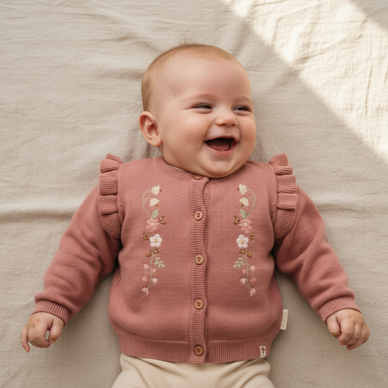 Cardigan rose chaud – Little Farm | Little Dutch